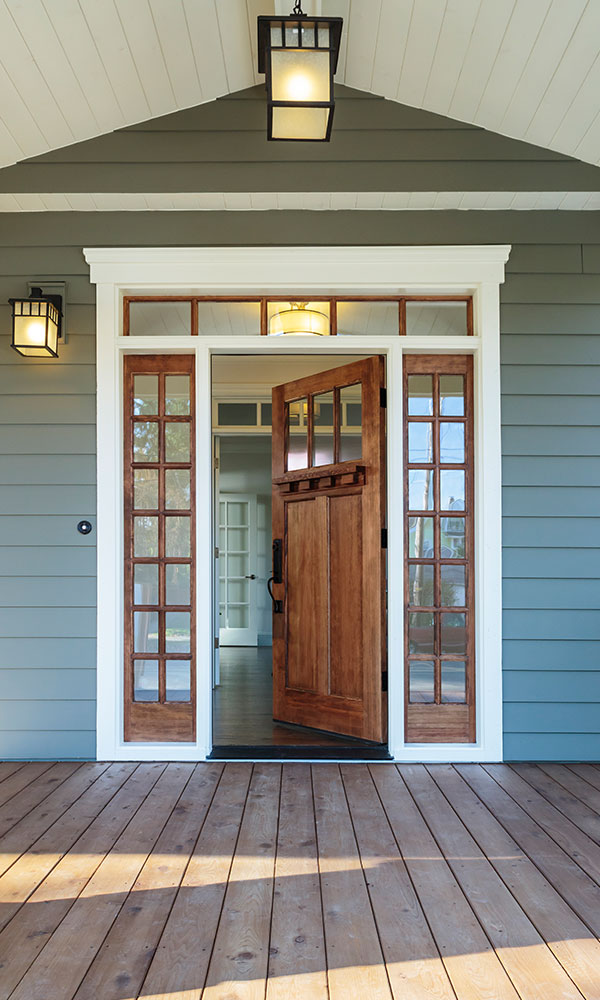 Front house in Connecticut with an open door.